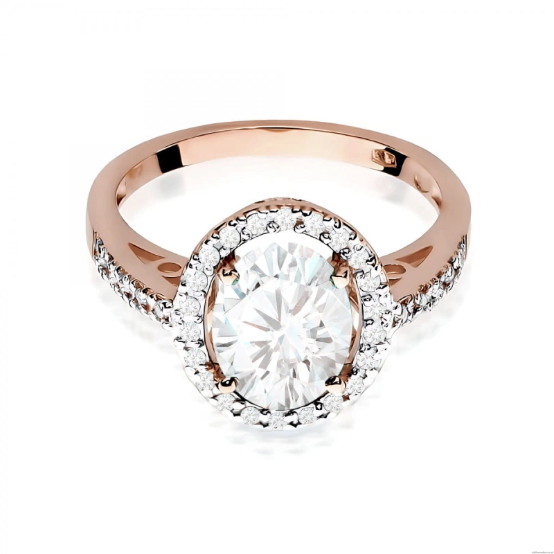 Pierścionek W0080 Diament Laboratoryjny 1,90ct różowe złoto