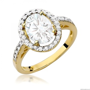 Pierścionek W0080 Diament Laboratoryjny 1,90ct żółte złoto