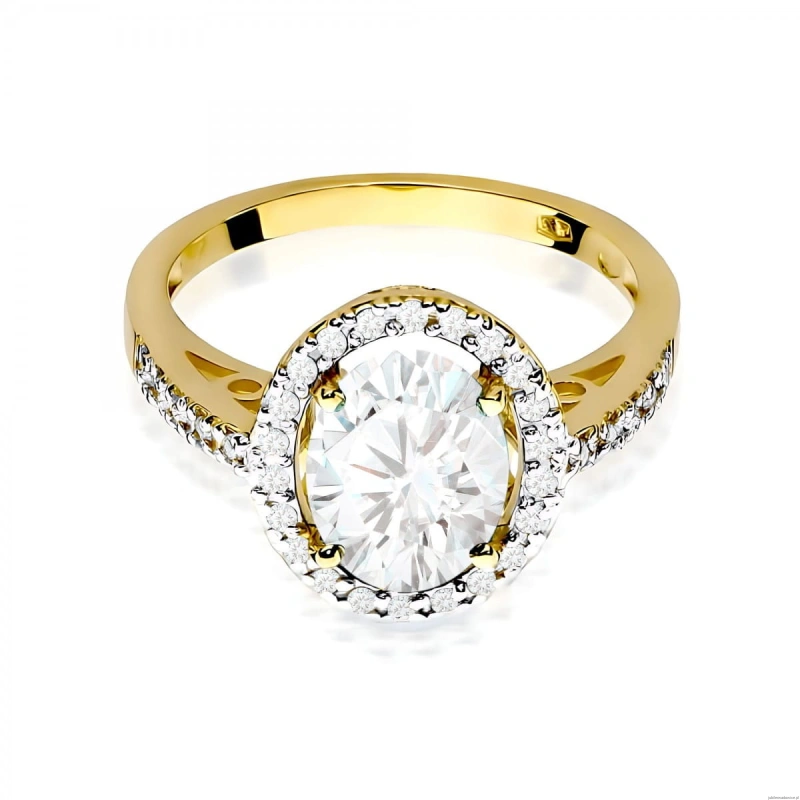 Pierścionek W0080 Diament Laboratoryjny 1,90ct żółte złoto