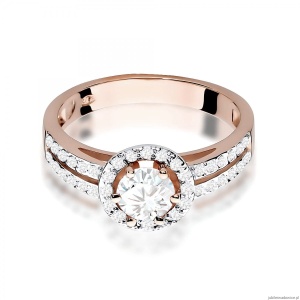 Pierścionek W0087 Diament Laboratoryjny 0,50ct różowe złoto