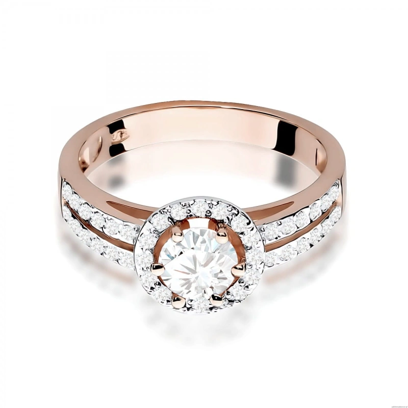 Pierścionek W0087 Diament Laboratoryjny 0,50ct różowe złoto