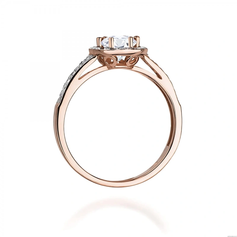Pierścionek W0087 Diament Laboratoryjny 0,50ct różowe złoto