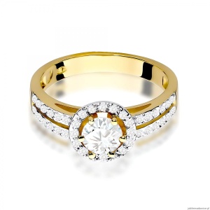 Pierścionek W0087 Diament Laboratoryjny 0,50ct żółte złoto