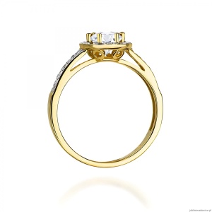 Pierścionek W0087 Diament Laboratoryjny 0,50ct żółte złoto