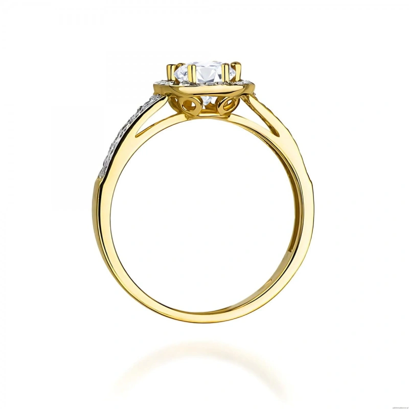 Pierścionek W0087 Diament Laboratoryjny 0,50ct żółte złoto