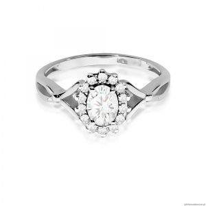 Pierścionek W0182 Diament laboratoryjny 0,40ct białe złoto