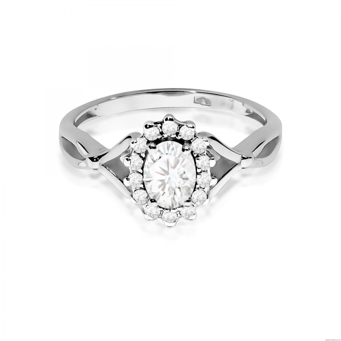 Pierścionek W0182 Diament laboratoryjny 0,40ct białe złoto