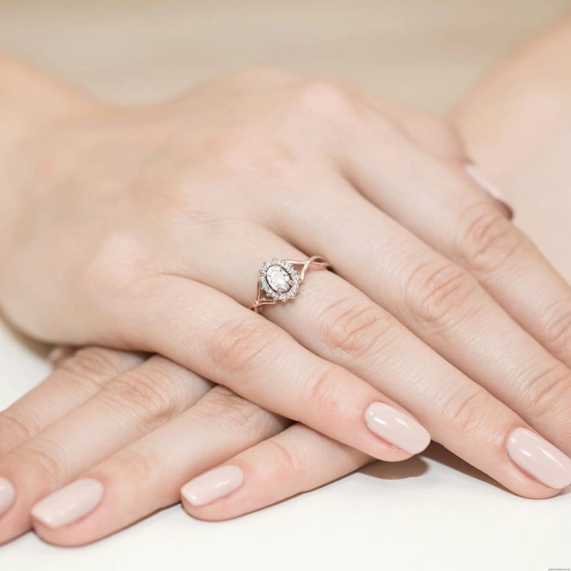 Pierścionek W0182 Diament laboratoryjny 0,40ct różowe złoto