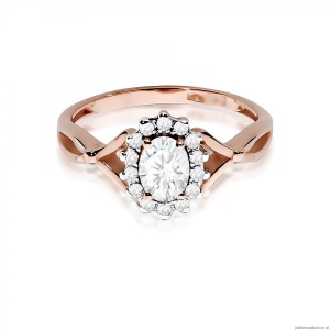 Pierścionek W0182 Diament laboratoryjny 0,40ct różowe złoto