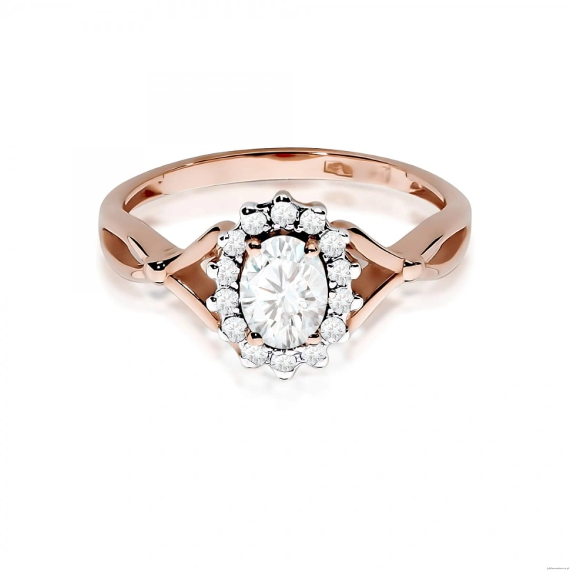 Pierścionek W0182 Diament laboratoryjny 0,40ct różowe złoto