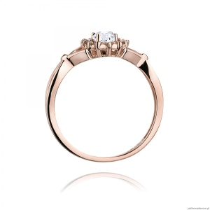 Pierścionek W0182 Diament laboratoryjny 0,40ct różowe złoto
