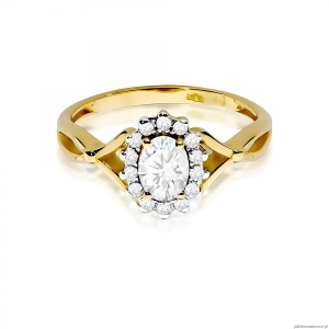 Pierścionek W0182 Diament laboratoryjny 0,40ct żólte złoto
