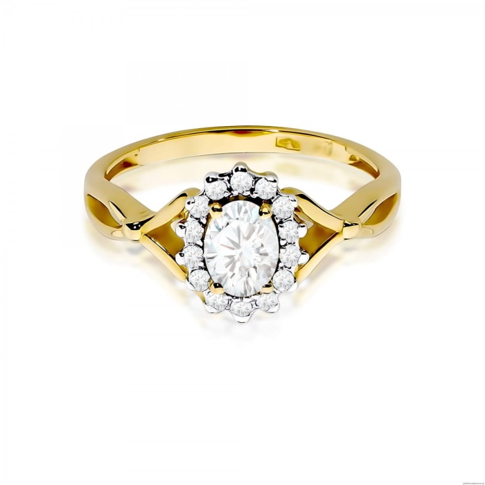 Pierścionek W0182 Diament laboratoryjny 0,40ct żólte złoto