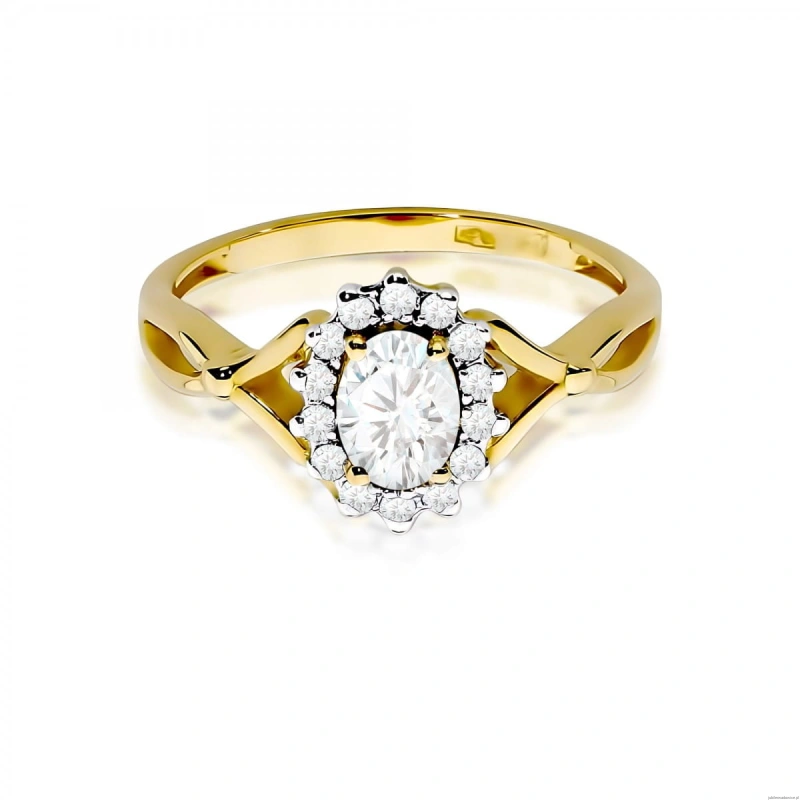 Pierścionek W0182 Diament laboratoryjny 0,40ct żólte złoto