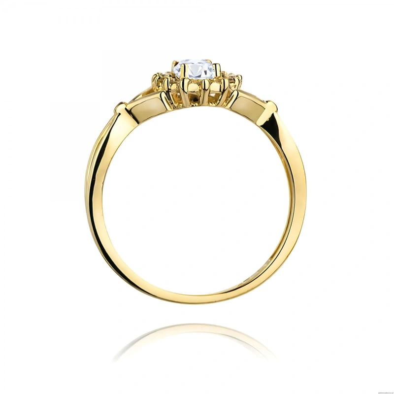 Pierścionek W0182 Diament laboratoryjny 0,40ct żólte złoto