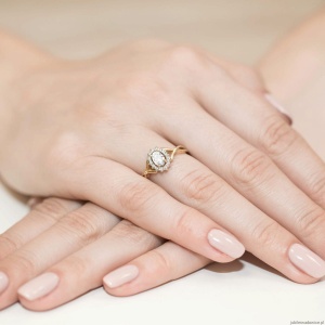 Pierścionek W0182 Diament laboratoryjny 0,40ct żólte złoto