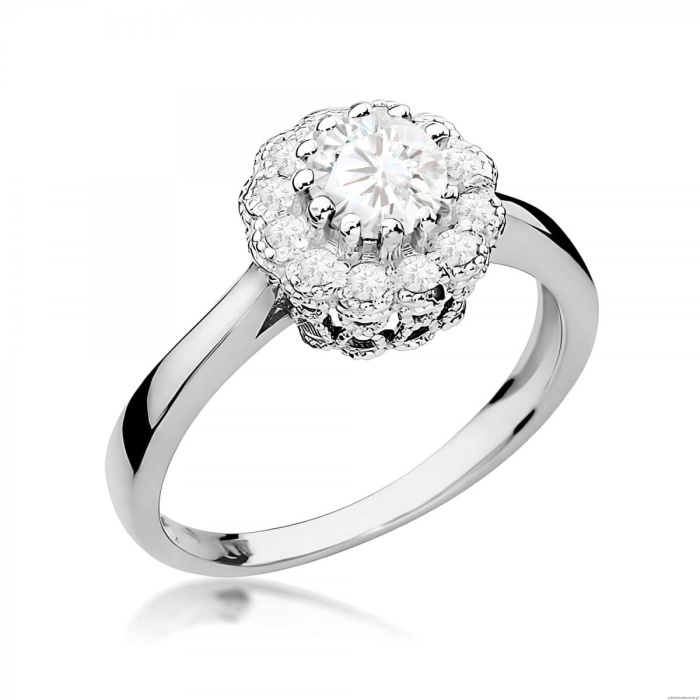 Pierścionek W0284 Diament laboratoryjny 0,50ct białe złoto