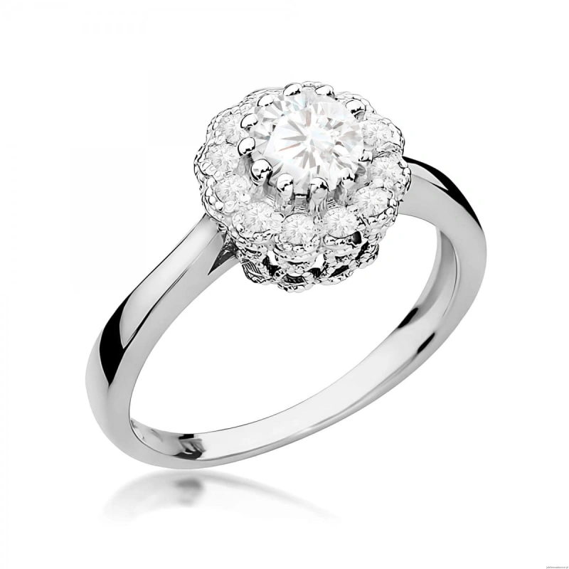 Pierścionek W0284 Diament laboratoryjny 0,50ct białe złoto