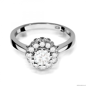 Pierścionek W0284 Diament laboratoryjny 0,50ct białe złoto