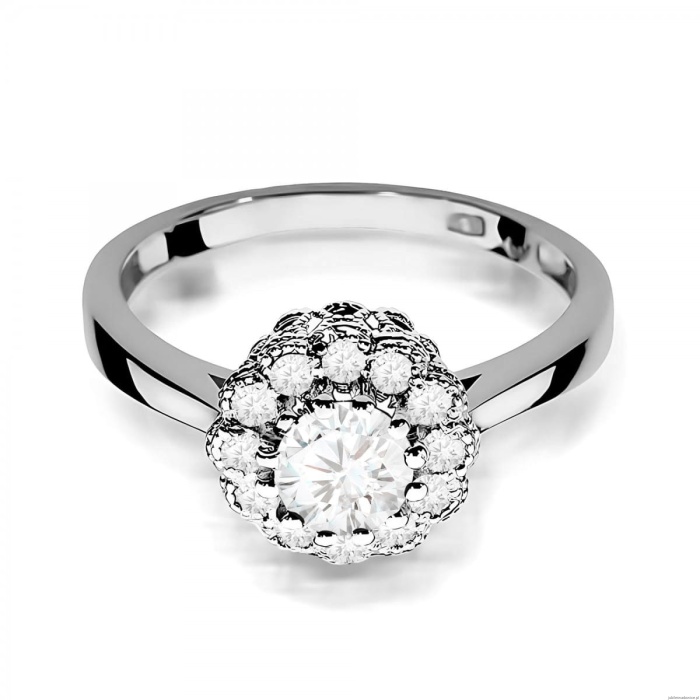 Pierścionek W0284 Diament laboratoryjny 0,50ct białe złoto
