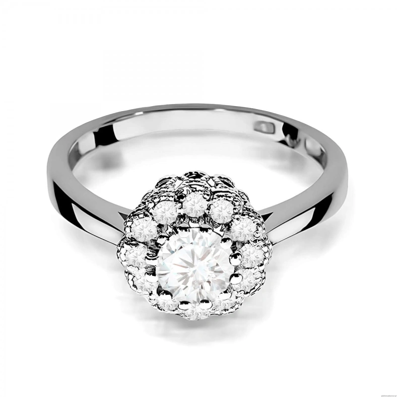 Pierścionek W0284 Diament laboratoryjny 0,50ct białe złoto