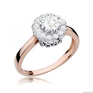 Pierścionek W0284 Diament laboratoryjny 0,50ct różowe złoto