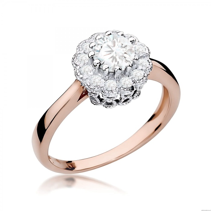Pierścionek W0284 Diament laboratoryjny 0,50ct różowe złoto