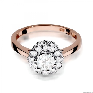 Pierścionek W0284 Diament laboratoryjny 0,50ct różowe złoto