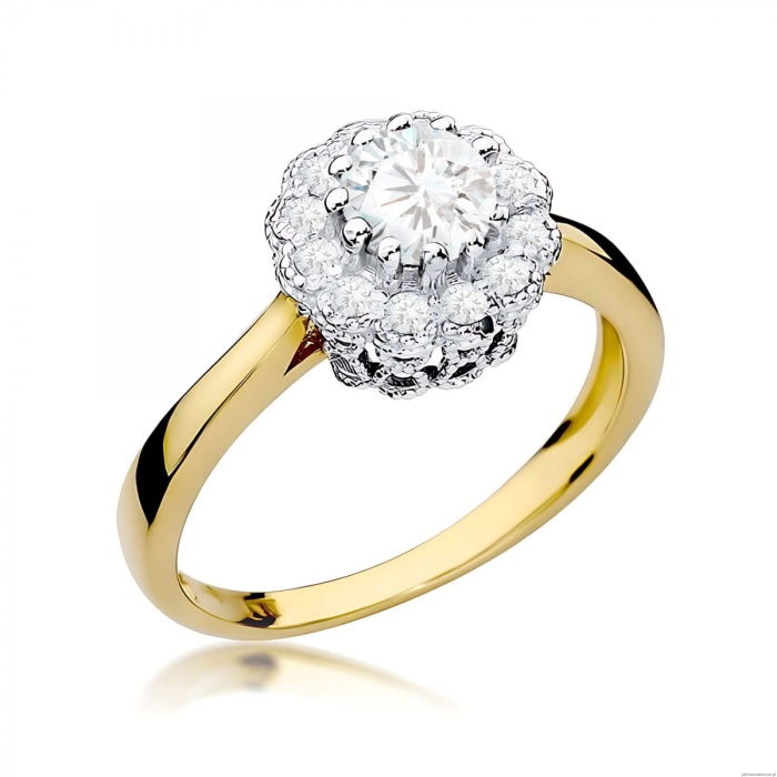 Pierścionek W0284 Diament laboratoryjny 0,50ct żółte złoto