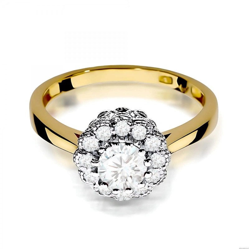 Pierścionek W0284 Diament laboratoryjny 0,50ct żółte złoto