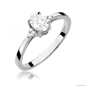 Pierścionek W0301 Diament laboratoryjny 0,40ct białe złoto