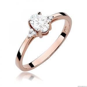 Pierścionek W0301 Diament laboratoryjny 0,40ct różowe złoto