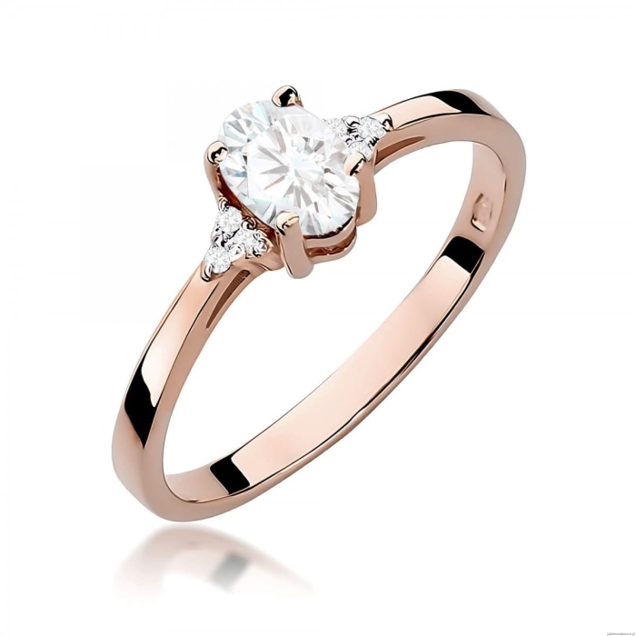 Pierścionek W0301 Diament laboratoryjny 0,40ct różowe złoto