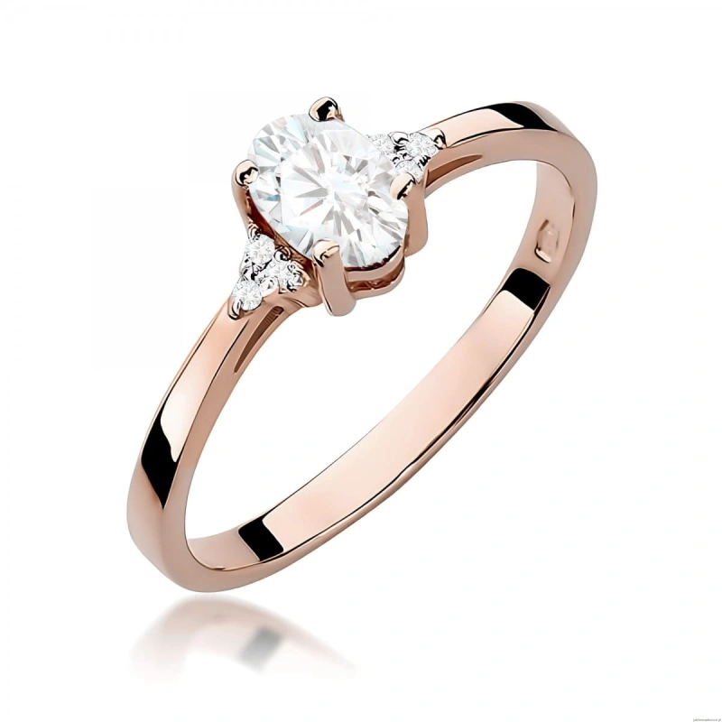 Pierścionek W0301 Diament laboratoryjny 0,40ct różowe złoto