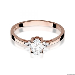 Pierścionek W0301 Diament laboratoryjny 0,40ct różowe złoto