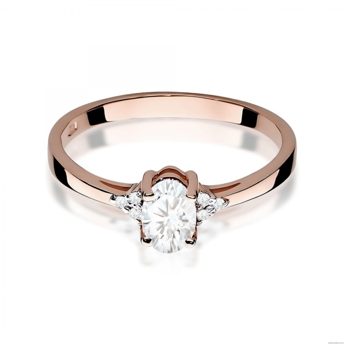 Pierścionek W0301 Diament laboratoryjny 0,40ct różowe złoto