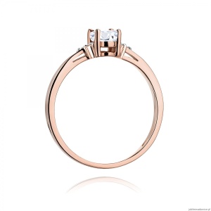 Pierścionek W0301 Diament laboratoryjny 0,40ct różowe złoto