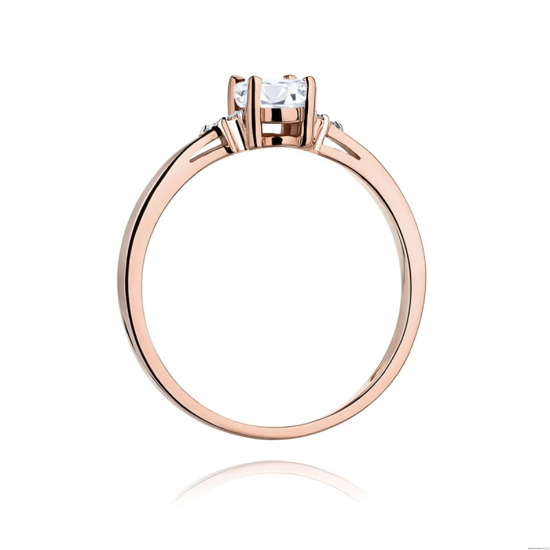 Pierścionek W0301 Diament laboratoryjny 0,40ct różowe złoto