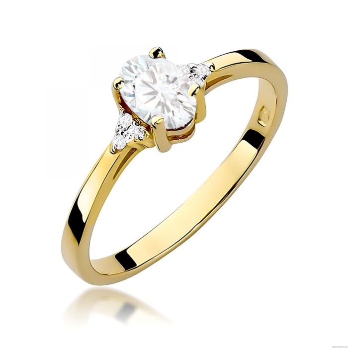 Pierścionek W0301 Diament laboratoryjny 0,40ct żółte złoto