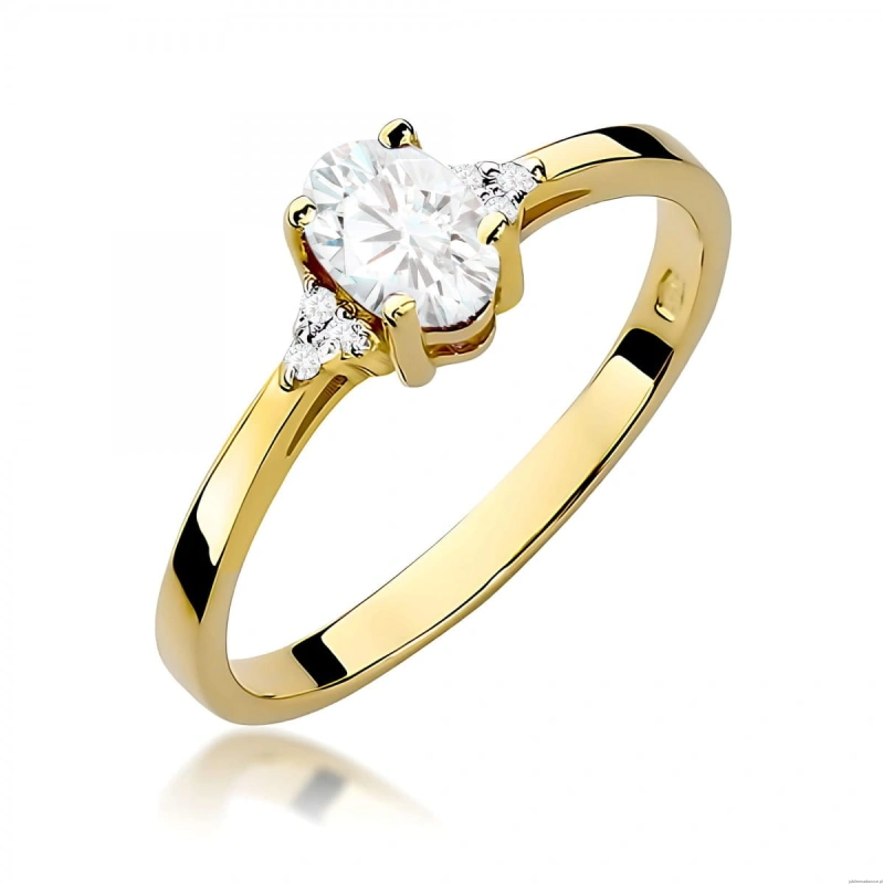 Pierścionek W0301 Diament laboratoryjny 0,40ct żółte złoto