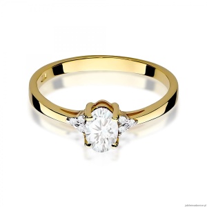 Pierścionek W0301 Diament laboratoryjny 0,40ct żółte złoto