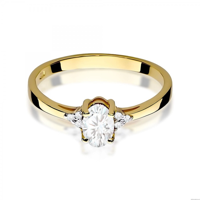 Pierścionek W0301 Diament laboratoryjny 0,40ct żółte złoto