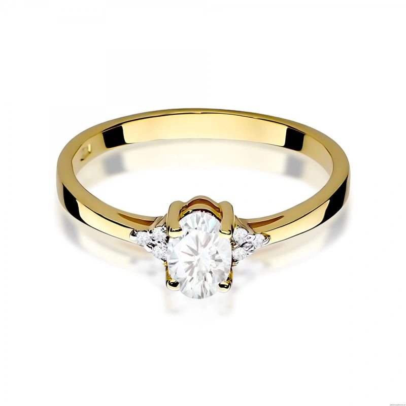 Pierścionek W0301 Diament laboratoryjny 0,40ct żółte złoto