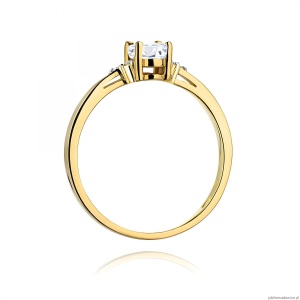 Pierścionek W0301 Diament laboratoryjny 0,40ct żółte złoto