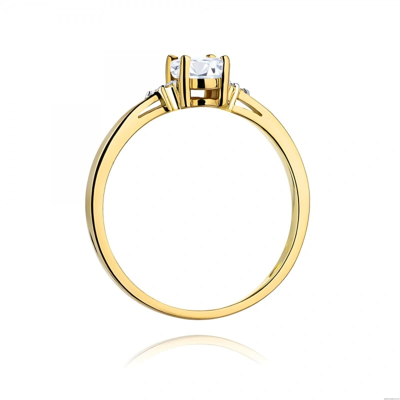 Pierścionek W0301 Diament laboratoryjny 0,40ct żółte złoto