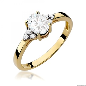 Pierścionek W0308 Diament laboratoryjny 0,70ct żółte złoto