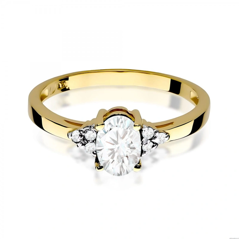 Pierścionek W0308 Diament laboratoryjny 0,70ct żółte złoto