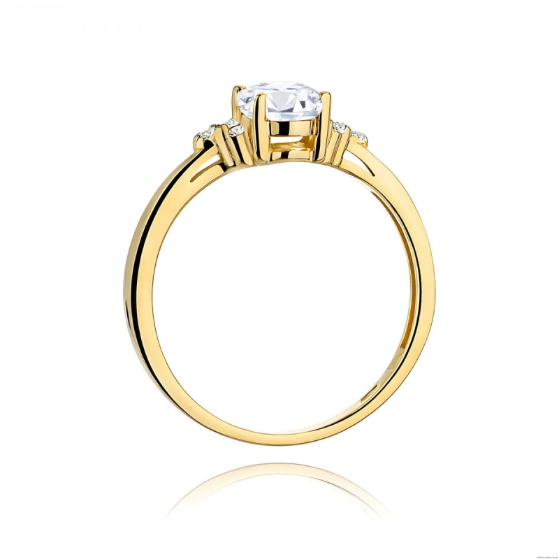 Pierścionek W0308 Diament laboratoryjny 0,70ct żółte złoto
