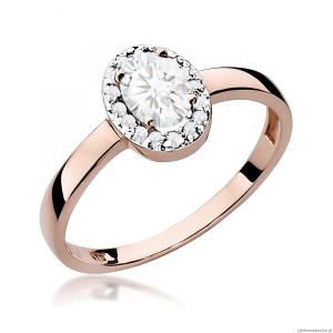Pierścionek W0330 Diament laboratoryjny 0,40ct różowe złoto