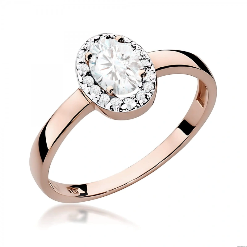 Pierścionek W0330 Diament laboratoryjny 0,40ct różowe złoto